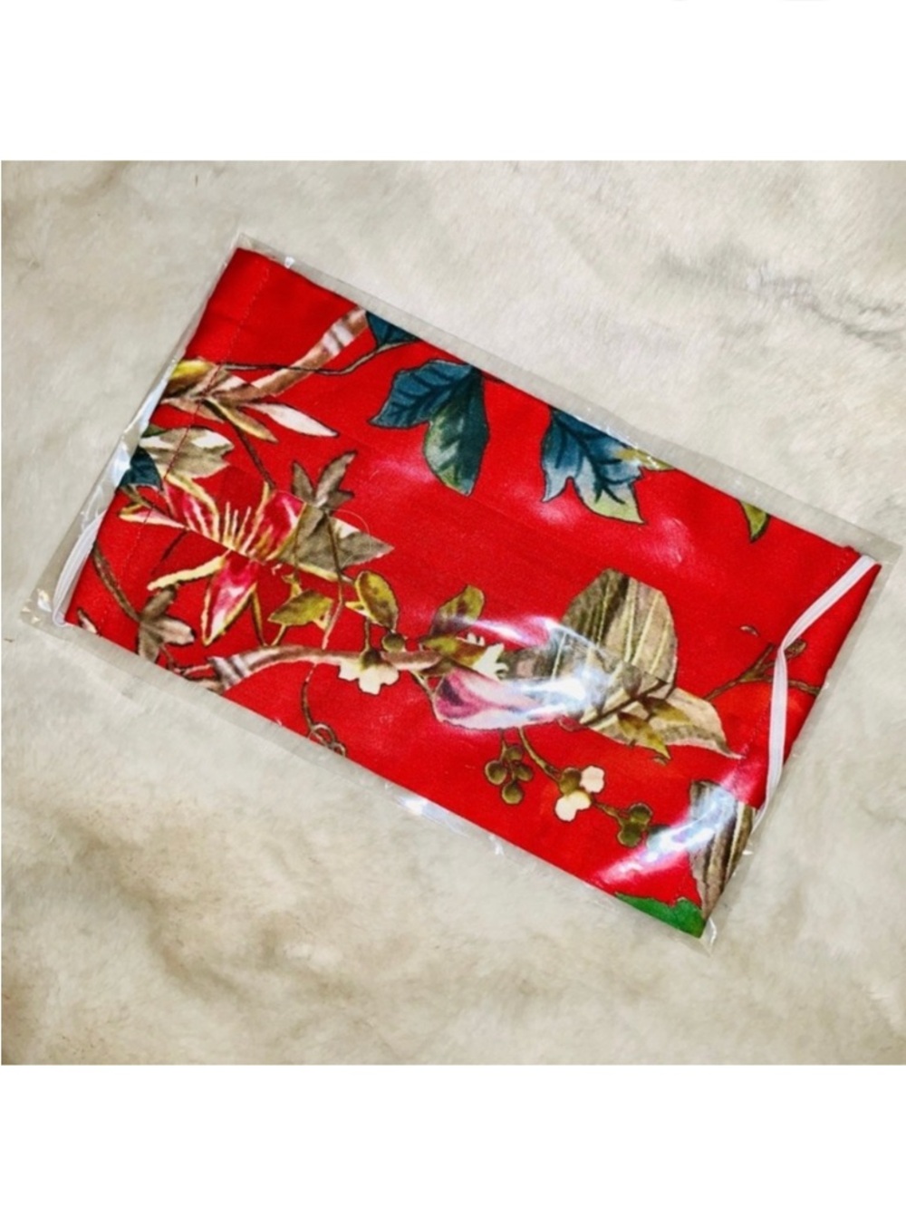 NEW! JOHNNY WAS Floral Pleated Face Mask, NIB!
